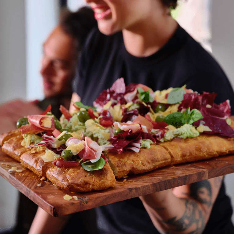 Loaded Focaccia with Cheese Spreads