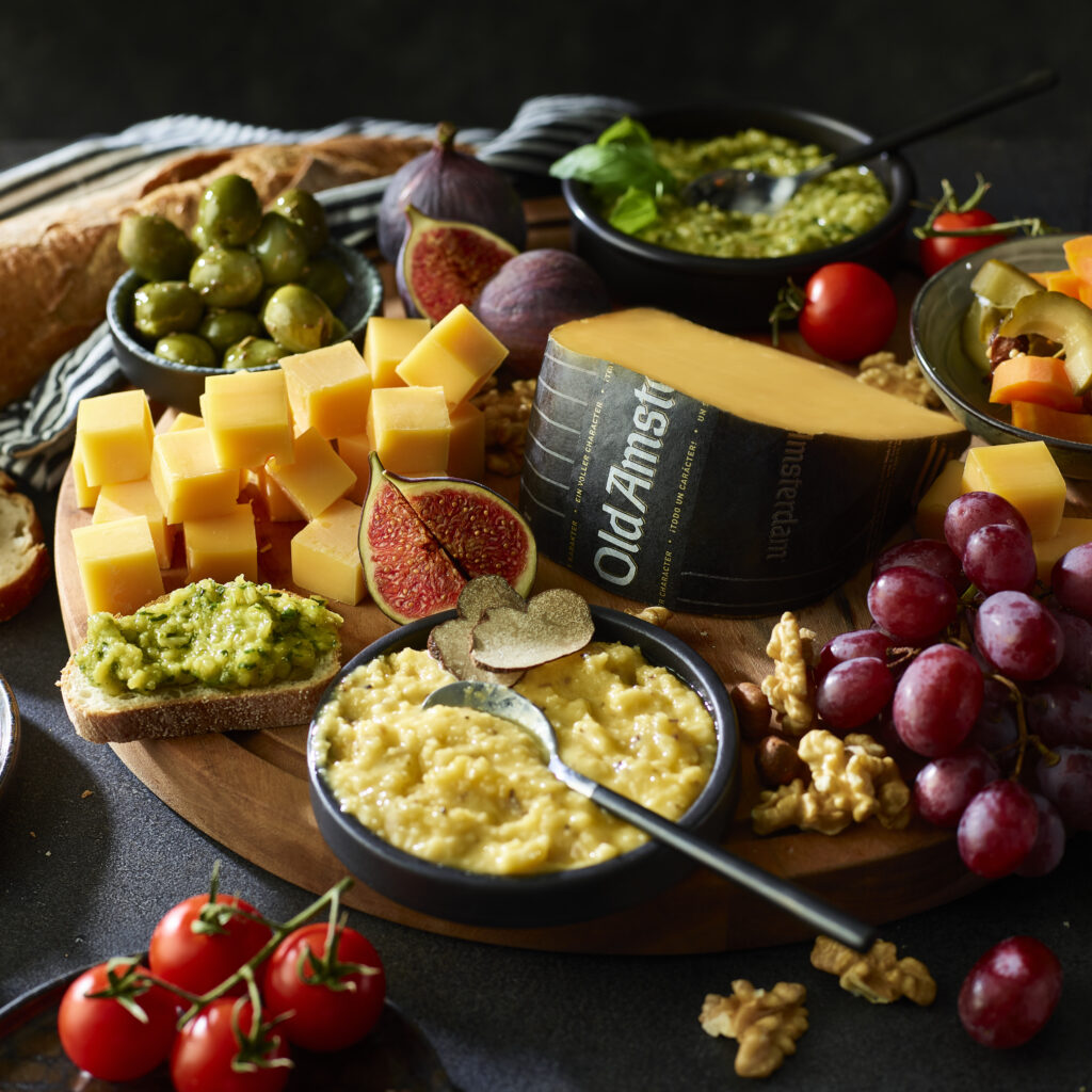 Snack platter with cheese