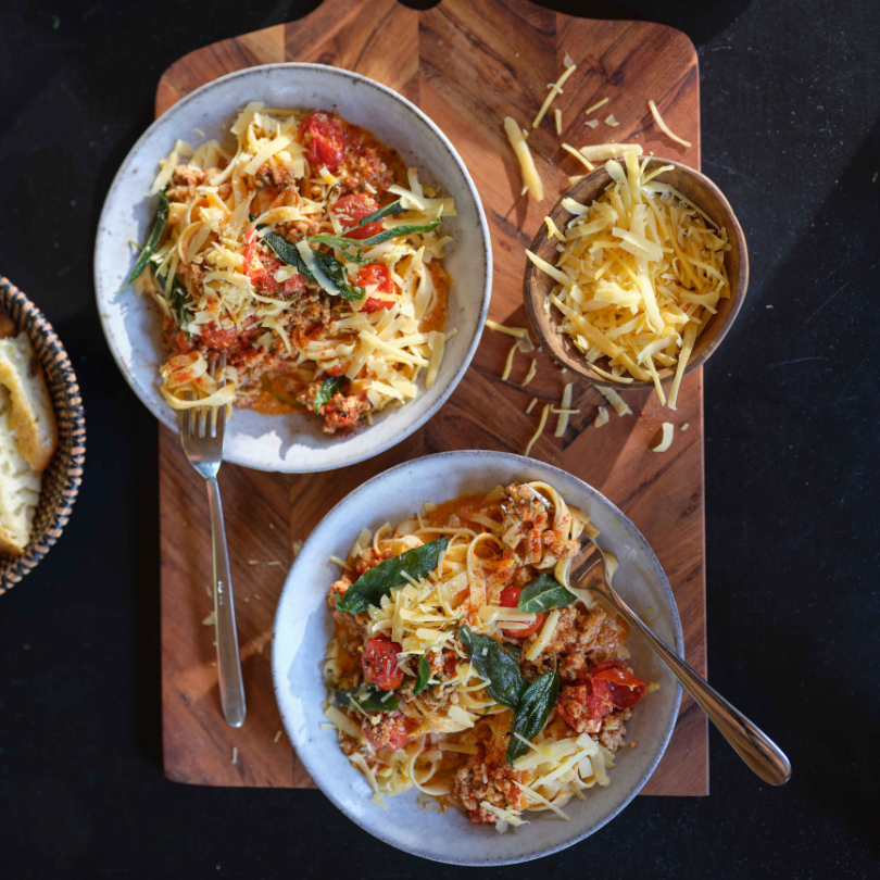 Tagliatelle with creamy ragu